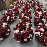 IFG Gros Artificielle Bourgogne Roses Candélabres Centres De Table Fleurs pour Décoration De Table De Mariage