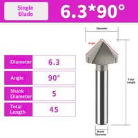 Outil de chanfreinage à 90 degrés avec revêtement Cobalt Titane, chanfreineur à tige droite à lame simple ou triple, alésoir, fraise à chanfreiner