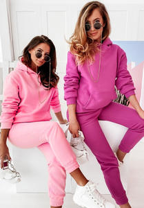 Chándal rosa con logotipo en relieve, chándales de talla grande para mujer, 400 Gsm, Polar, algodón, joggers, entrenamiento, gimnasio, <span class=keywords><strong>ropa</strong></span> de Fitness - Product Image 3