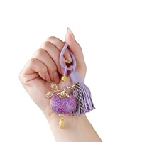 Nouveau Kit de Matériaux pour Porte-clés en Coton Lianyungang, Série Violette, Brocart Song Brocade, Motif Petit Cheval, Thème Nouvel An, Patrimoine Culturel Immatériel