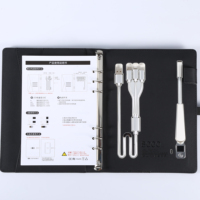 Bloc-notes en cuir PU haut de gamme avec batterie externe, chargeur sans fil et clé USB 8 Go avec lampe de lecture et logo LED pour idée de cadeau