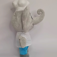 Jouets en peluche personnalisés UYEAH OEM, design animalier personnalisé, éléphant chef en peluche mignon et doux pour cadeaux de marque