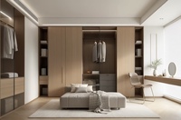 Ensemble de meubles de chambre à coucher modernes fabriqués en usine avec commode, grand rangement en bois, armoire de chambre à coucher sur mesure