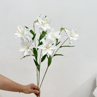 Fleur artificielle de lys en soie de haute qualité, style européen, accessoires de décoration intérieure de luxe léger, accessoires de photographie