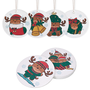 Éponge à vaisselle en coton de pulpe de bois imprimée avec un motif de Noël, biodégradable, pour nettoyer les casseroles et les poêles de cuisine - Product Image 1