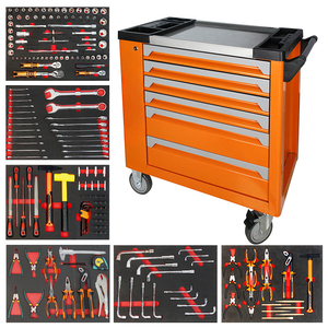 Steeltreks Tool Storage Cabinets Multi-Functional Orange Textured <b>6</b>-<b>Drawer</b> Tool Box Car Repair Special Tools Workbench Garage - Product Image 2