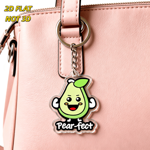 พวงกุญแจอะ<span class=keywords><strong>ค</strong></span>ริลิกรูปลูกแพร์น่ารัก ยิ้มแย้มพร้อมแขนและใบไม้ ชาร์มใสสำหรับกุญแจ <span class=keywords><strong>กระเป๋า</strong></span> เป้สะพายหลัง ของตกแต่งรูปผลไม้สุดฮา - Product Image 3