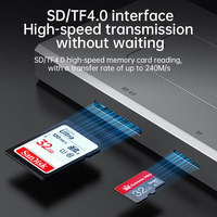Lecteur de cartes personnalisé 4-en-1 avec interface USB 3.2, prend en charge les cartes mémoire SD et TF format CFA B pour appareils photo et drones, boîtier en alliage d'aluminium