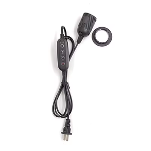 Support de lampe himalayenne Hagood <span class=keywords><strong>E27</strong></span>/<span class=keywords><strong>E14</strong></span> avec variateur d'intensité, câble <span class=keywords><strong>noir</strong></span>, fiche plate américaine 2 broches, 110-220V, ABS+Cuivre, cordon d'alimentation personnalisable - Product Image 2