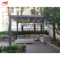 Wasserdichter Pavillon Motorisierte Outdoor Pergola Markise Garten Baldachin Lamellen Kits Dachs ystem Aluminium Pergola