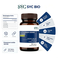 Comprimés de Iodure de Potassium en Gros 130mg 120 Comprimés 60 Doses Adulte Naturel OEM ODM Fournisseur en Vrac Usine
