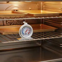 Termometer Oven Rumah Tangga Dial Baja Tahan Karat Tahan Air Tidak Memerlukan Listrik Rentang Suhu Tinggi (150-600F) Dapur