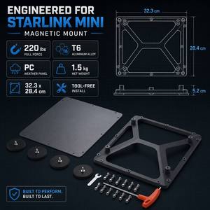 Soporte Magnético para Techo de Auto para Starlink Mini, 220lbs, 4 Imanes, Aluminio T6, Protección Contra la Intemperie, Instalación sin Herramientas, <span class=keywords><strong>Universal</strong></span> para SUV y Camionetas - Product Image 2