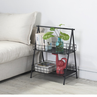 Moderne Intérieur 2 Niveaux En Métal Fil Panier Plateau de Table Avec KD Design Pour La Maison Meubles De Salon