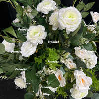 Boule de fleurs artificielles en soie Promise, fleurs de camélia blanches, feuilles pour la décoration de mariage, la Saint-Valentin, Noël - Écologique