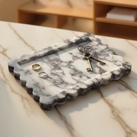 Plateau en marbre naturel de luxe JIN PENG à bords festonnés pour salle de bain, table basse, décoration de la maison et de la cuisine