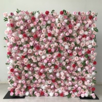 F165 Mur floral 5D vert style rose en soie artificielle 8ft x 8ft pour mariage, Saint-Valentin, Fête des Mères, Noël, fait main