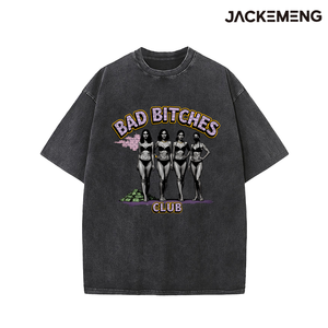 เสื้อยืดโอเวอร์ไซส์ผ้าฝ้ายพิมพ์ลายคำพูด "<span class=keywords><strong>Bad</strong></span> Bitches Club" สไตล์สตรีทแวร์ แนวเรโทร สตรีทแวร์ลำลอง คลังสินค้าในสหรัฐอเมริกา - Product Image 4