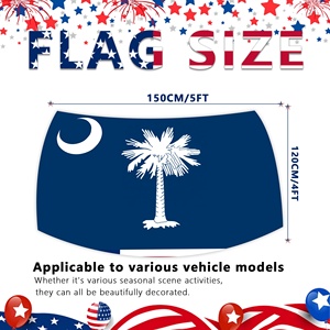Drapeau de capot de voiture élastique populaire pour véhicules de Caroline du Sud (États-Unis) – Drapeau de voiture personnalisé pour événements patriotiques et défilés – Bannière de capot - Product Image 2