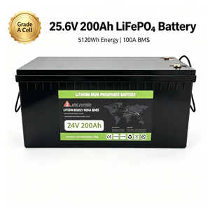 แบตเตอรี่ LiFePO4 200Ah 24V แบตเตอรี่เก็บพลังงาน5120Wh 100A BMS แบตเตอรี่พลังงานแสงอาทิตย์เกรดเอ - Product Image 1