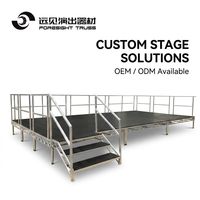 Pieds de scène de mariage en aluminium, plateau réglable, installation rapide, 50 pièces