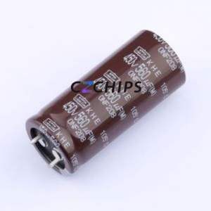 Condensateur électrolytique en aluminium à encliquetage EKHE451VSN561MQ55S, composant traversant THT, D25.4xL55mm 560uF 20% 450V 10mm - Product Image 1