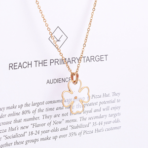 Trang Sức Thời Trang Mặt Dây Chuyền Hạt Mù Tạt Tình Yêu Cỏ Bốn Lá Mặt Trăng Vòng Cổ Bằng Thép Không Gỉ Quyến Rũ - Product Image 4