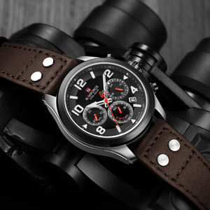 NAVIFORCE 1006 Hombres <span class=keywords><strong>Reloj</strong></span> de campo Cronógrafo <span class=keywords><strong>solar</strong></span> <span class=keywords><strong>Reloj</strong></span> Piloto Relojes vintage Fabricante - Product Image 4