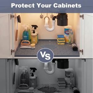 Hot Sale 34" X 22" Anti-slip Silicone Waterproof Under the <b>Sink</b> <b>Mat</b> Custom <b>Kitchen</b> Cabinet Protector <b>Mat</b> with Drain Hole - Product Image 5