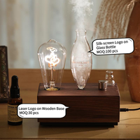 Diffuseur d'aromathérapie rétro en bois sans eau avec ampoule LED à intensité variable, diffuseur d'huiles essentielles électrique pour la maison