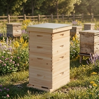 Nouveau kit de démarrage pour ruche Langstroth - Ruche à 4 étages avec cadres et cire d'abeille pour l'apiculture
