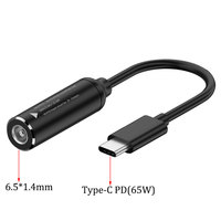 Adaptateur secteur pour ordinateur portable, câble d'alimentation DC 55 mm rond vers Type-C carré, PD 65W, fabriqué en Chine