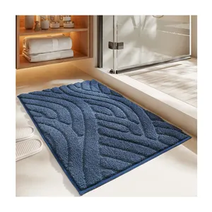 Popular bathroom mats Microfiber printing anti slip bathroom floor mat Machine washable toilet and bathroom mat