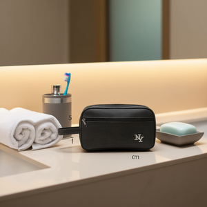 Trousse de toilette brodée pour homme Ny 25x14x7.5cm, étui à maquillage portable, pochette à main - Product Image 3