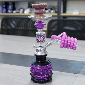 Ensemble de narguilé portable Laziza Megahed en <span class=keywords><strong>bambou</strong></span>, bouteille à <span class=keywords><strong>eau</strong></span> en cristal ondulé, vente en gros - Product Image 1