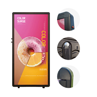 Écran publicitaire LED rectangulaire portable à double face haute luminosité avec cadre en aluminium pour extérieur, design sac à dos