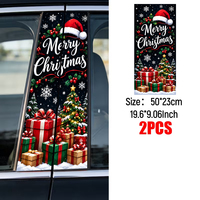 Autocollant décoratif pour montant B de voiture, thème Noël, pour vitre de voiture, PVC imperméable