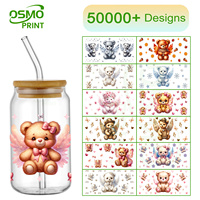OSMO Nouveauté Vente en Gros Usine Plus de 5000 Designs Ours en Peluche Ange UV DTF Autocollants Imperméables pour Gobelets 16oz Décalcomanies Transfert UV