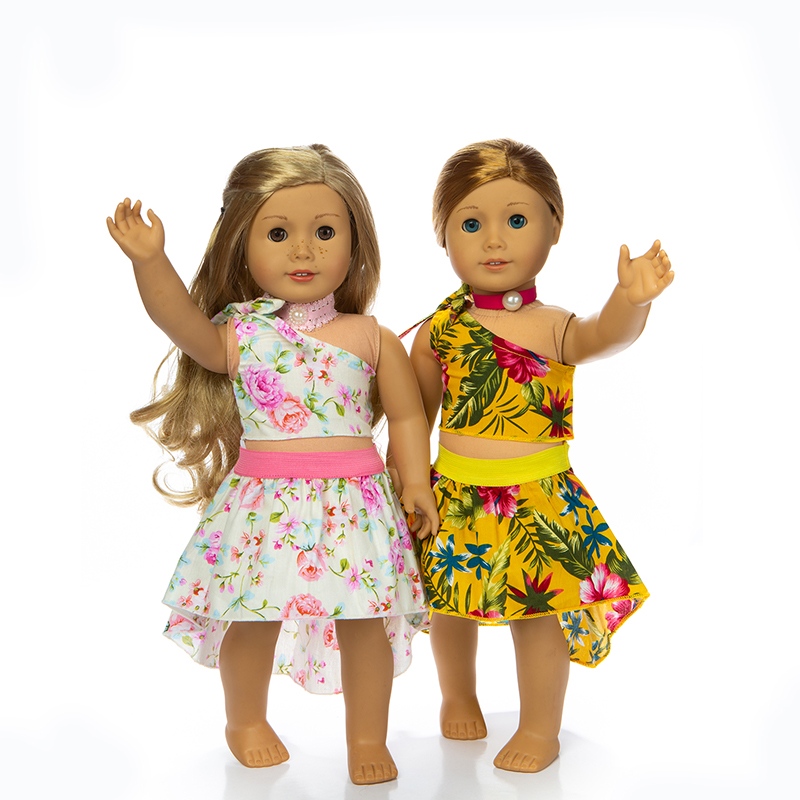 Оригинальный дизайн, наплечный принт, 6 предметов, одежда для американской куклы, Одежда для куклы 18 дюймов, удобная одежда для куклы