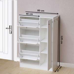 מודרני עיצוב ארון נעליים, עץ נעל מדף ארון מסדרון אחסון עץ נעל מדף ארון - Product Image 5