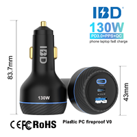 Pengisi Daya Mobil 3 in 1 Metal PD 130W PPS 100W QC 30W USB Tipe C dengan Lampu LED untuk Pengisian Cepat Laptop, Ponsel, dan Mobil untuk Iphone15 Android