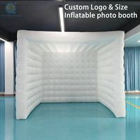 Tenda Gonfiabile Bianca Portatile a Forma di Cubo per Photo Booth, Gazebo Gonfiabile per Eventi e Decorazioni