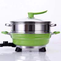 Casserole électrique multifonction antiadhésive avec cuiseur vapeur, poêle électrique, fondue chinoise 32 cm