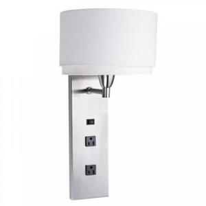 Modern Round <b>LED</b> Reader Wall Lamp Stainless Steel and Fabric Shade for Hotel Home Living <b>Room</b> Wall Mounted - Product Image 1