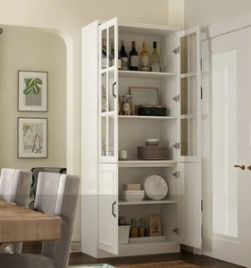 Meuble Shanlong en bois massif avec porte vitrée pour présentoir de salon de manucure - Product Image 6