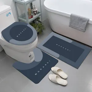 定制标志浴室3件套浴室地毯套装卫生间地垫防滑吸水垫地毯和地毯