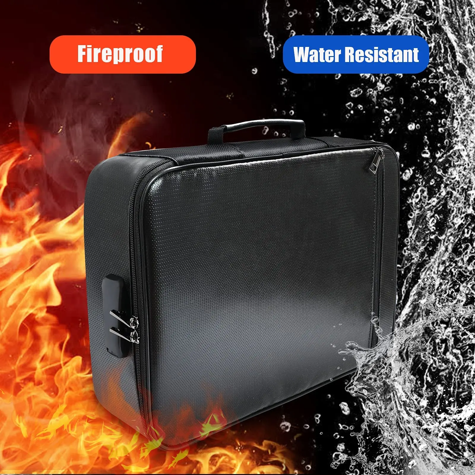 Uw Eigen Logo Brandwerende Document Tas Waterbestendig Fire Proof 3-Layer Bestand Storage Case Organizer Bag