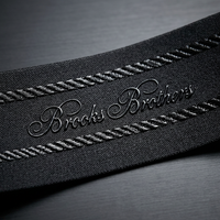 Bande élastique noire de 30 mm au design élégant avec logo personnalisé en relief, en polyester/nylon haute ténacité à effet 3D anti-roulement
