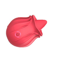 Rosenförmiger Vibrator, 10 Zungenleck-Modi, Wasserdicht, Starke Stimulation für Frauen