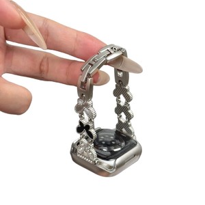 Correa de Reloj Transpirable de Aleación con Diamantes de Imitación <span class=keywords><strong>para</strong></span> Relojes <span class=keywords><strong>Ultra</strong></span> 10/9/8/7/6/5/4/3/2/1SE Series, Correa Elegante y Delgada <span class=keywords><strong>para</strong></span> <span class=keywords><strong>Mujer</strong></span> - Product Image 4